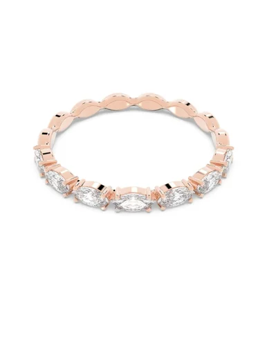 SWAROVSKI Nhẫn Vittore, Marquise Cut, White, Rose Gold-Tone Plated