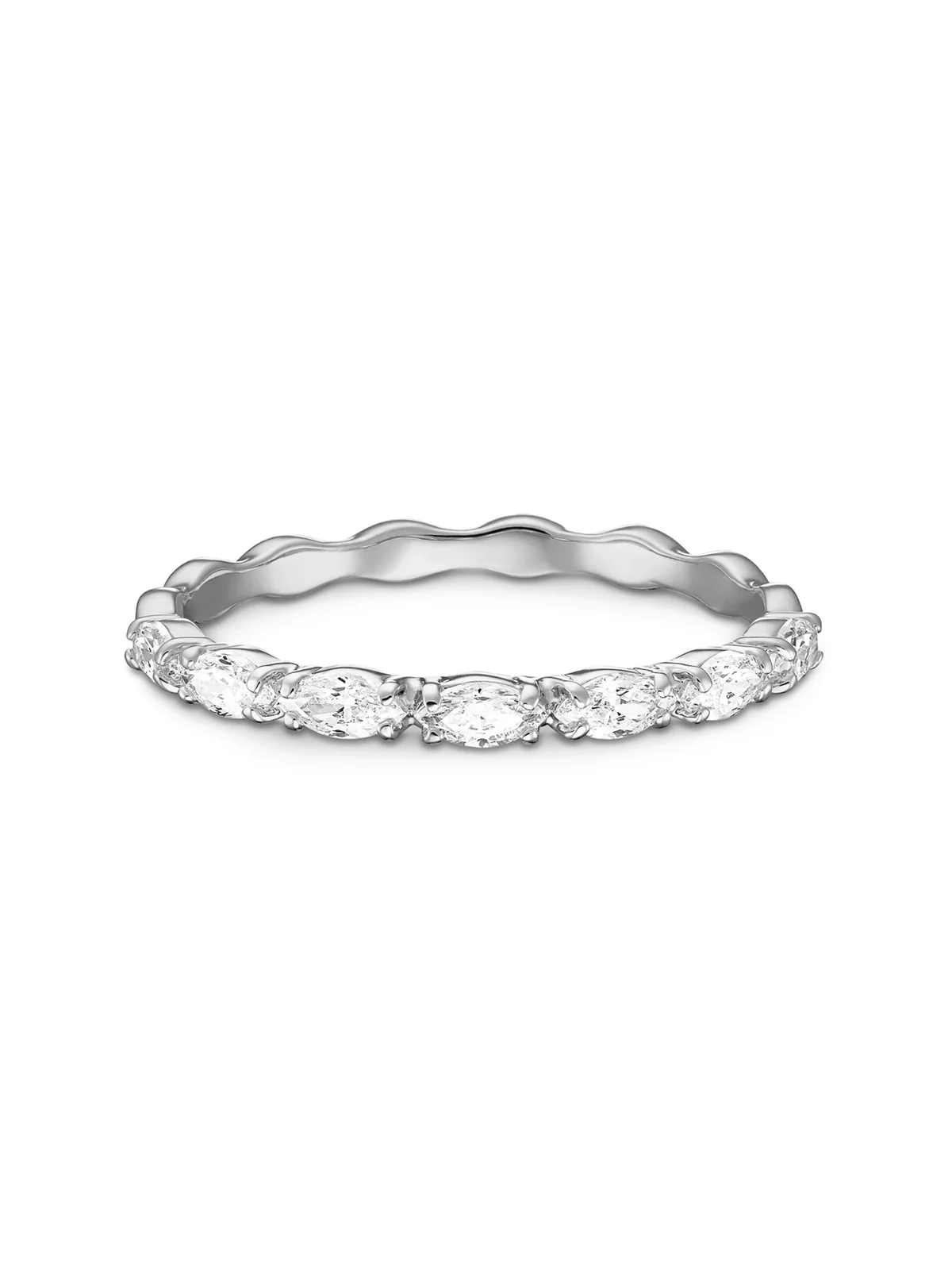 SWAROVSKI Nhẫn Vittore, Marquise Cut, White, Rhodium Plated