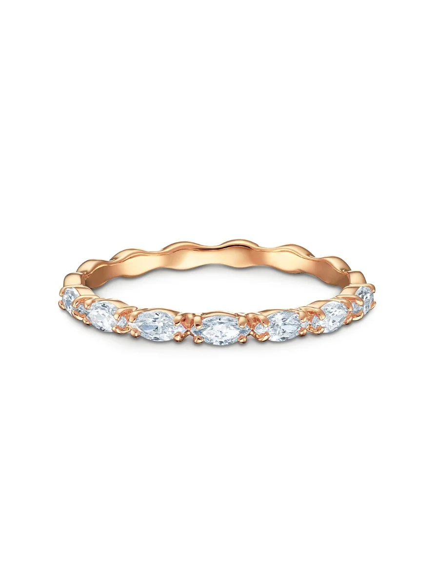 SWAROVSKI Nhẫn Vittore, Marquise Cut, White, Rose Gold-Tone Plated