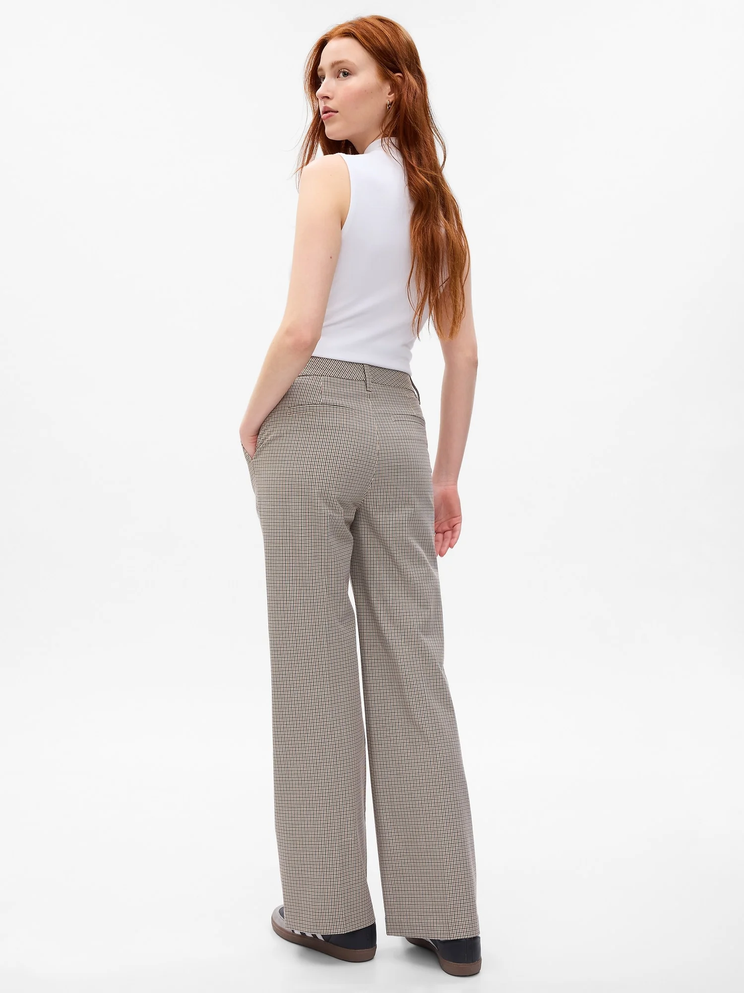 GAP Quần Vải Dài Nữ - Khaki Flare