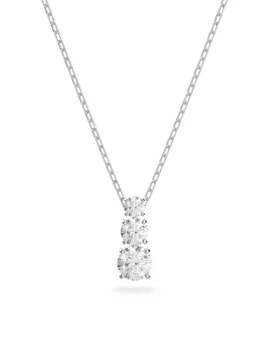 SWAROVSKI Vòng Cổ Attract Trilogy, Round Cut, White, Rhodium Plated