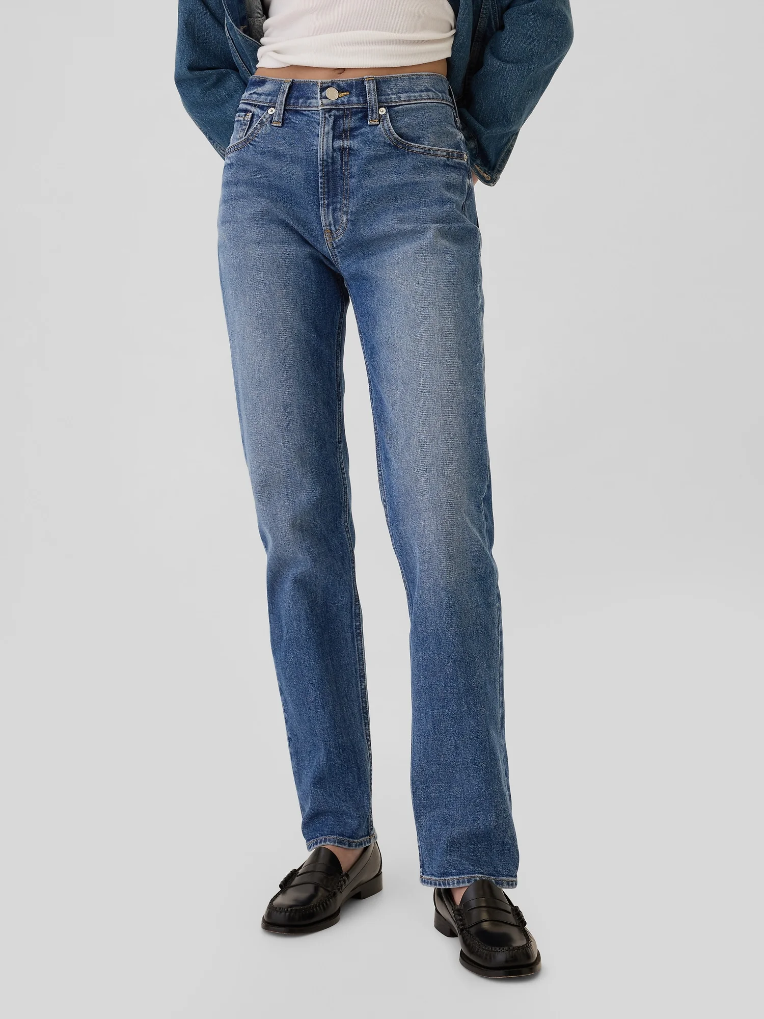 GAP Quần Jeans Dài Nữ - Denim Straight