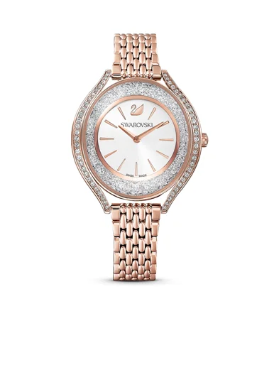 SWAROVSKI Đồng Hồ Crystalline Aura, Metal Bracelet, Rose Gold-Tone, Rose Gold-Tone Finish