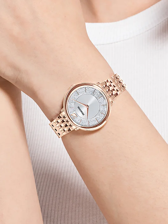 SWAROVSKI Đồng Hồ Crystalline Chic, Metal Bracelet, Rose Gold-Tone, Rose Gold-Tone Finish