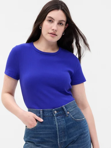 GAP Áo Thun Tay Ngắn Nữ - Rib Tee