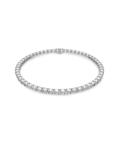 SWAROVSKI Vòng Cổ Millenia, Square Cut, White, Rhodium Plated