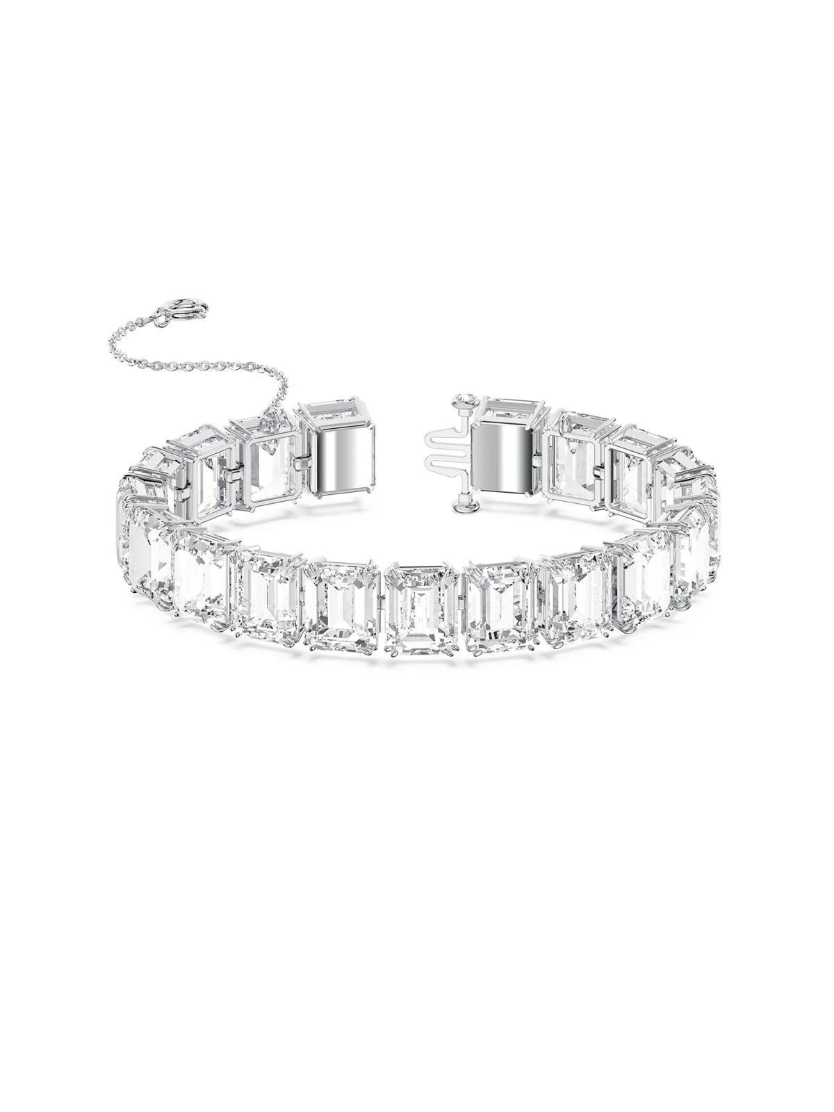 SWAROVSKI Vòng Tay Millenia, Octagon Cut, White, Rhodium Plated