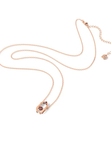 SWAROVSKI Vòng Cổ Swarovski Sparkling Dance Oval, Round Cut, Red, Rose Gold-Tone Plated