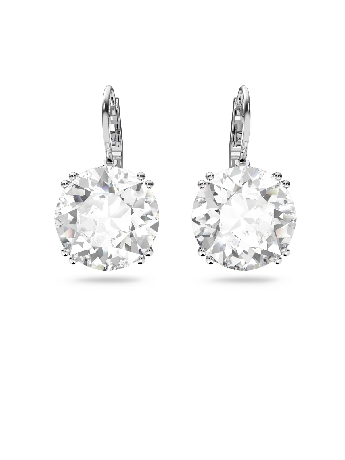 SWAROVSKI Bông Tai Millenia Drop, Round Cut, White, Rhodium Plated
