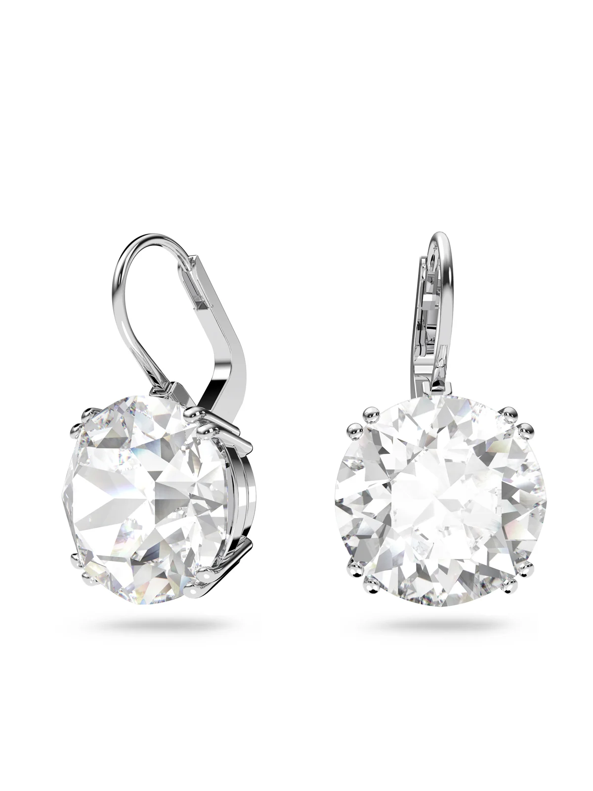 SWAROVSKI Bông Tai Millenia Drop, Round Cut, White, Rhodium Plated
