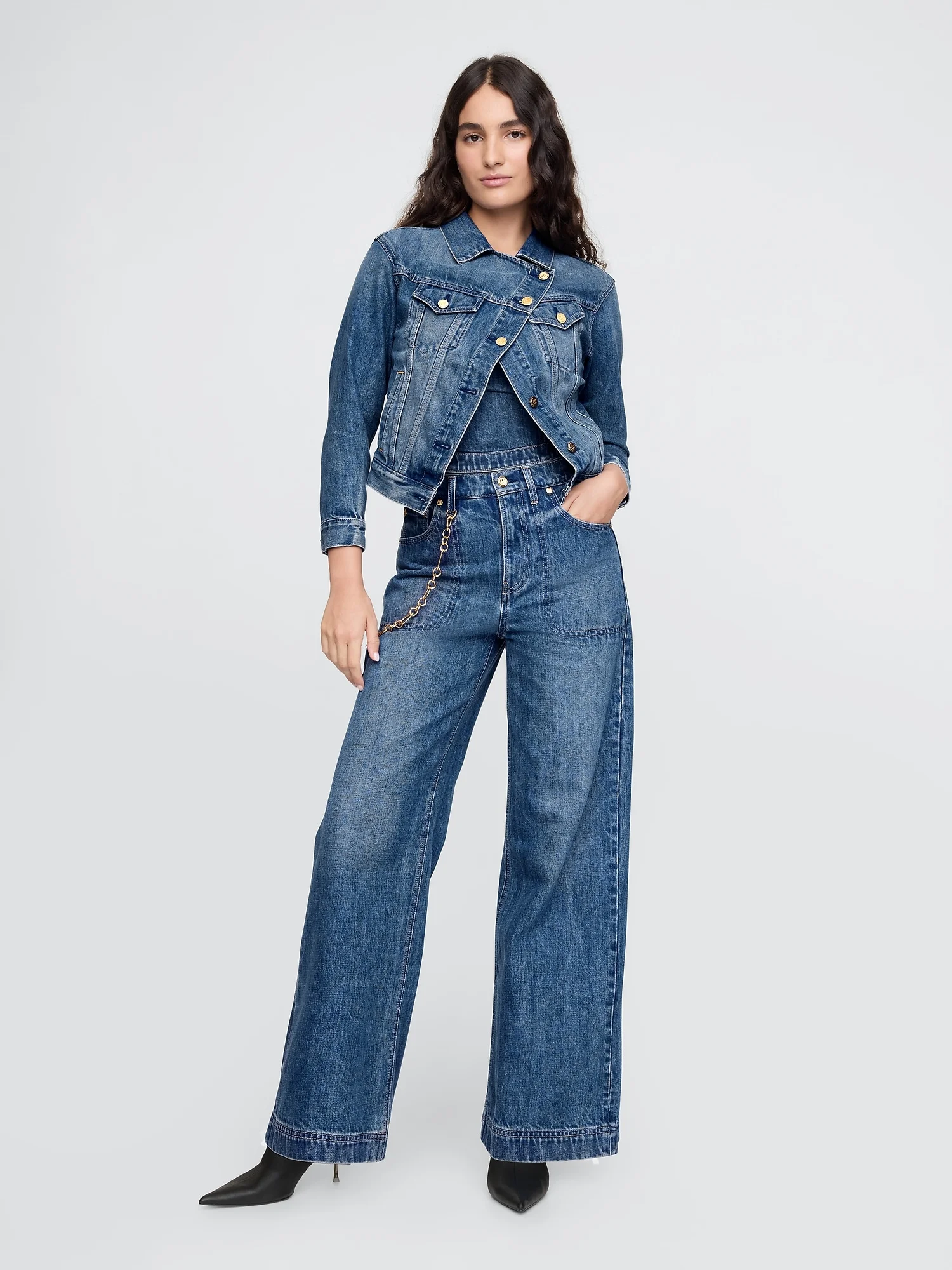 GAP Quần Jeans Dài Nữ - Denim Loose 