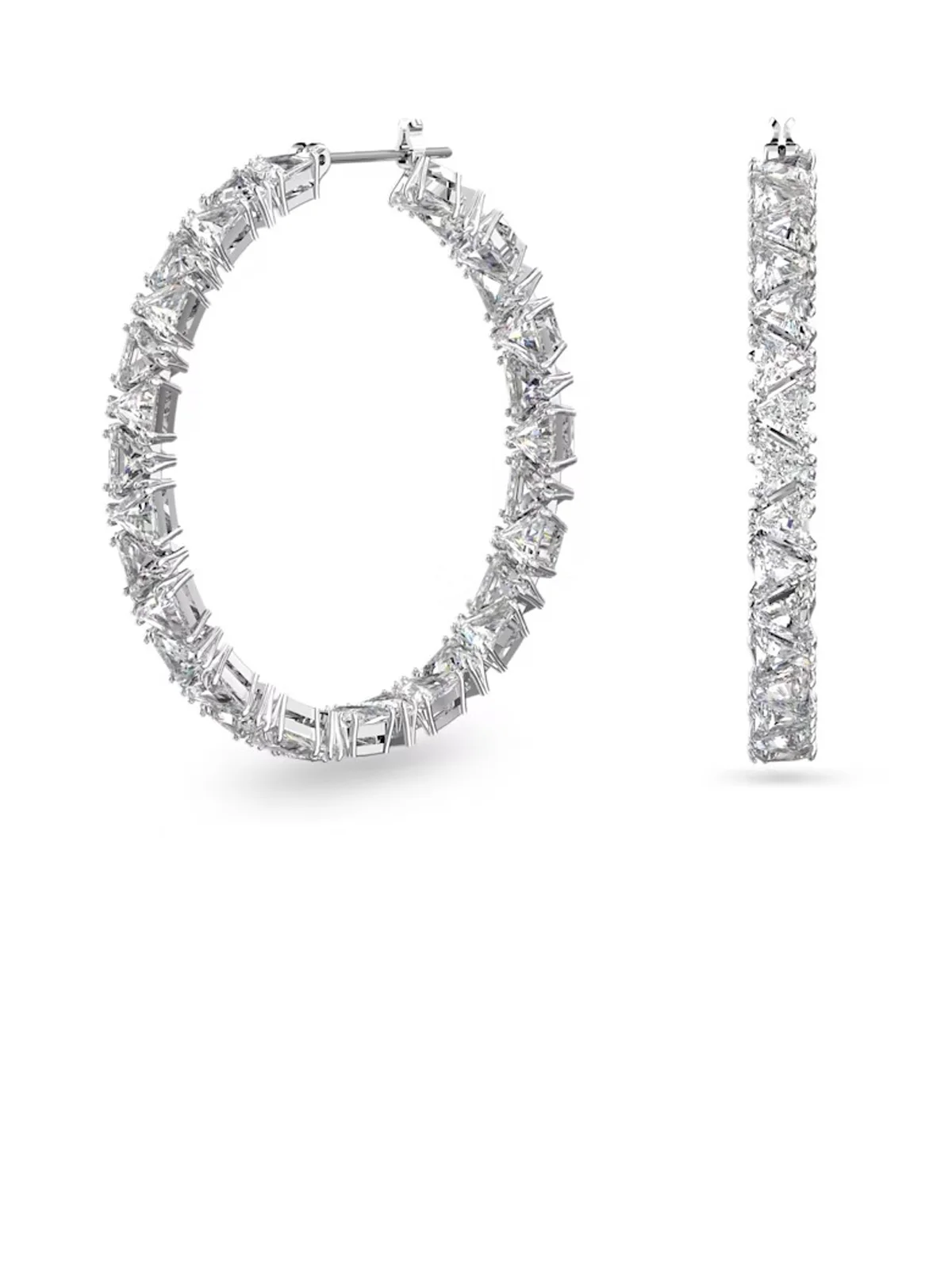 SWAROVSKI Bông Tai Ortyx: Pe Hoop Tri White/Rhs