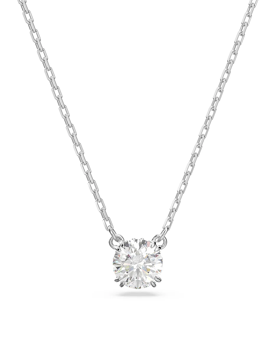 SWAROVSKI Vòng Cổ Constella, Round Cut, White, Rhodium Plated