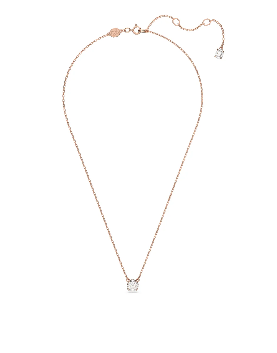 SWAROVSKI Vòng Cổ Constella, Round Cut, White, Rose Gold-Tone Plated
