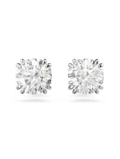SWAROVSKI Bông Tai Constella Stud, Round Cut, White, Rhodium Plated