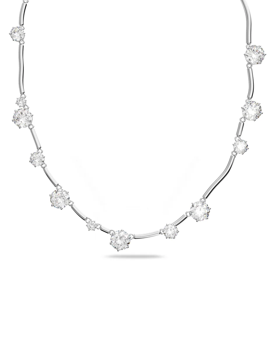 Vòng Cổ Constella, Mixed Round Cuts, White, Rhodium Plated