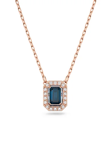 SWAROVSKI Vòng Cổ Millenia, Octagon Cut, Rose Gold Tone Plated, Blue