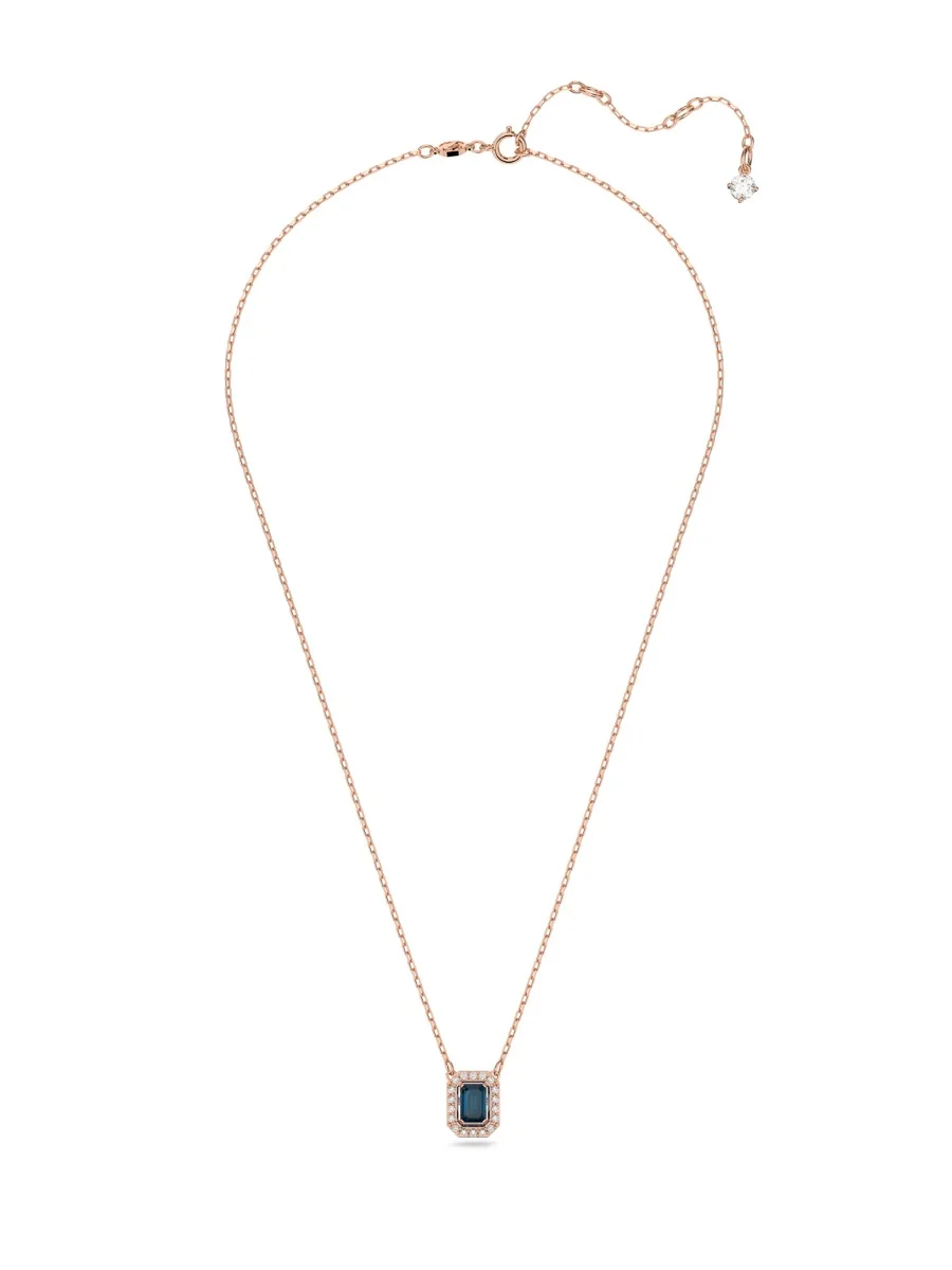 SWAROVSKI Vòng Cổ Millenia, Octagon Cut, Rose Gold Tone Plated, Blue