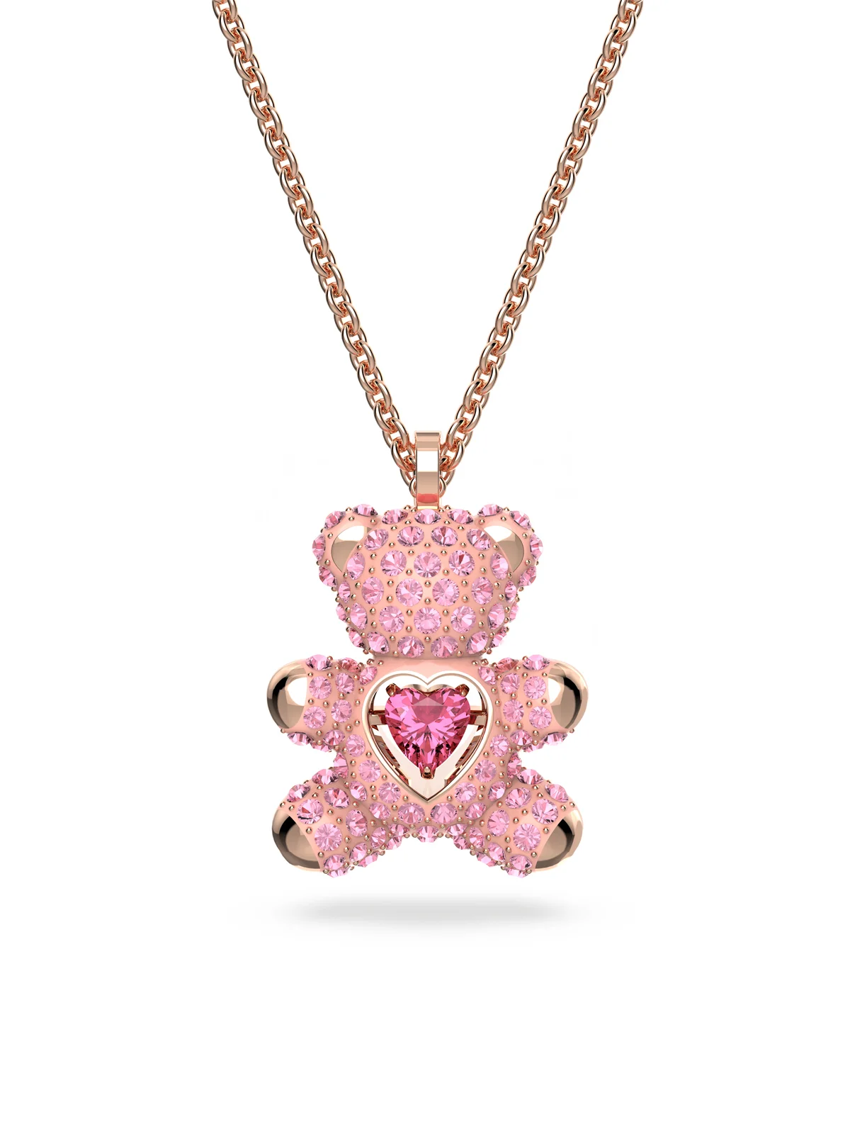 SWAROVSKI Vòng Cổ Teddy, Pink, Rose Gold-Tone Plated