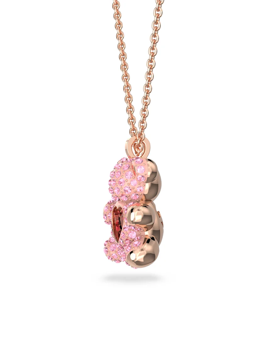 SWAROVSKI Vòng Cổ Teddy, Pink, Rose Gold-Tone Plated