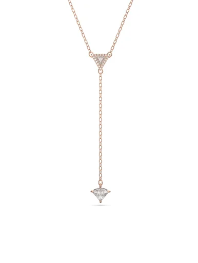 SWAROVSKI Vòng Cổ Ortyx Y, Triangle Cut, White, Rose Gold-Tone Plated