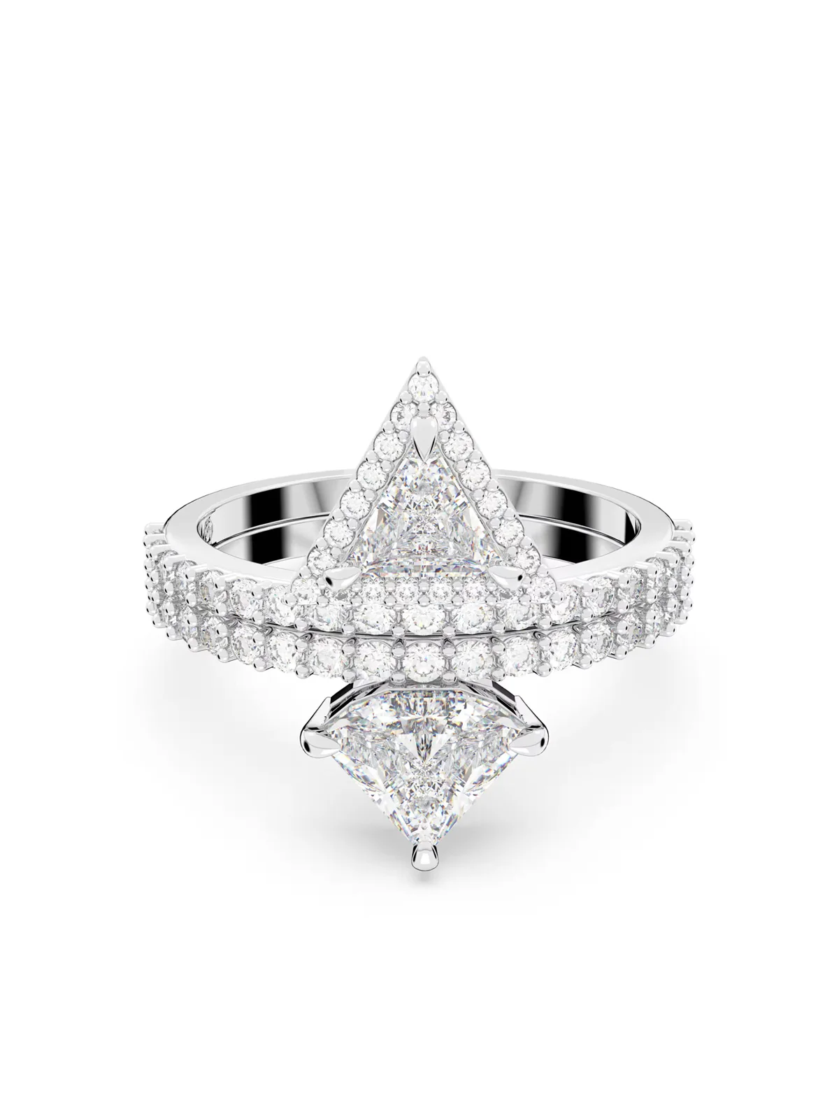SWAROVSKI Nhẫn Ortyx, Mixed Cuts, White, Rhodium Plated