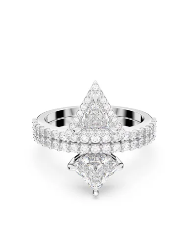SWAROVSKI Nhẫn Ortyx, Mixed Cuts, White, Rhodium Plated