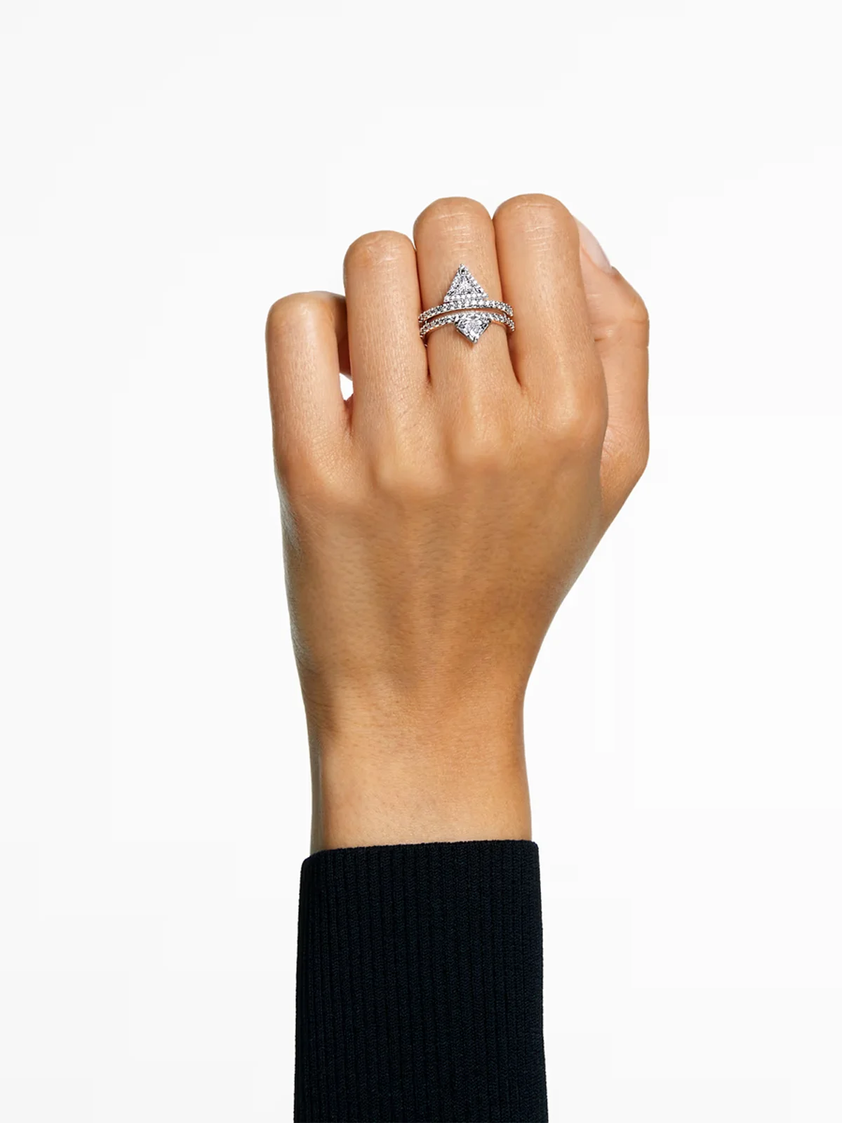 SWAROVSKI Nhẫn Ortyx, Mixed Cuts, White, Rhodium Plated