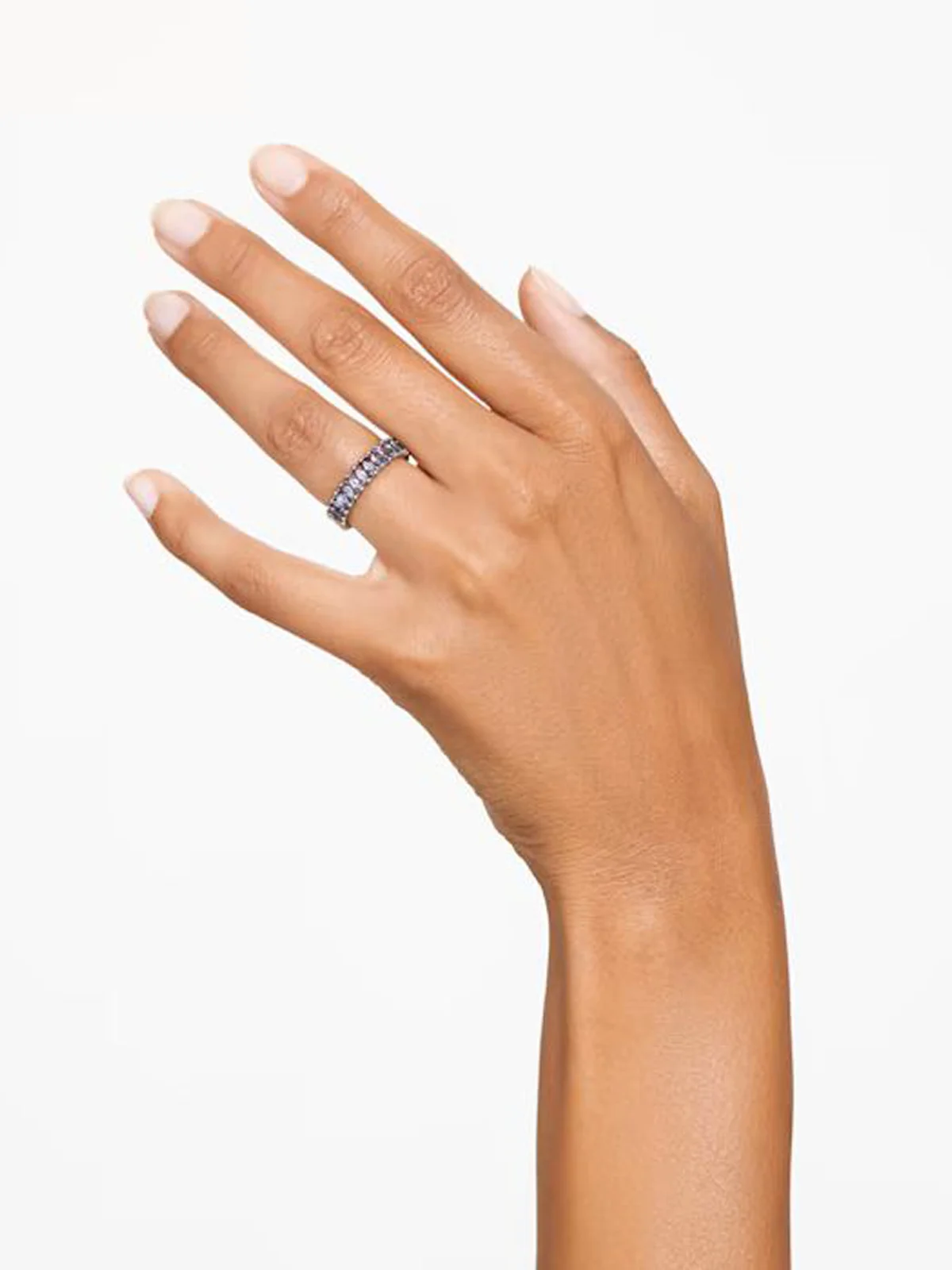 SWAROVSKI Nhẫn Matrix, Baguette Cut, Gray, Ruthenium Plated
