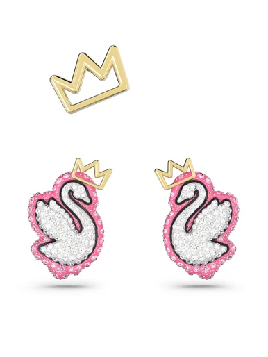 SWAROVSKI Bông Tai Pop Swan Stud, Set (3), Pink, Gold-Tone Plated