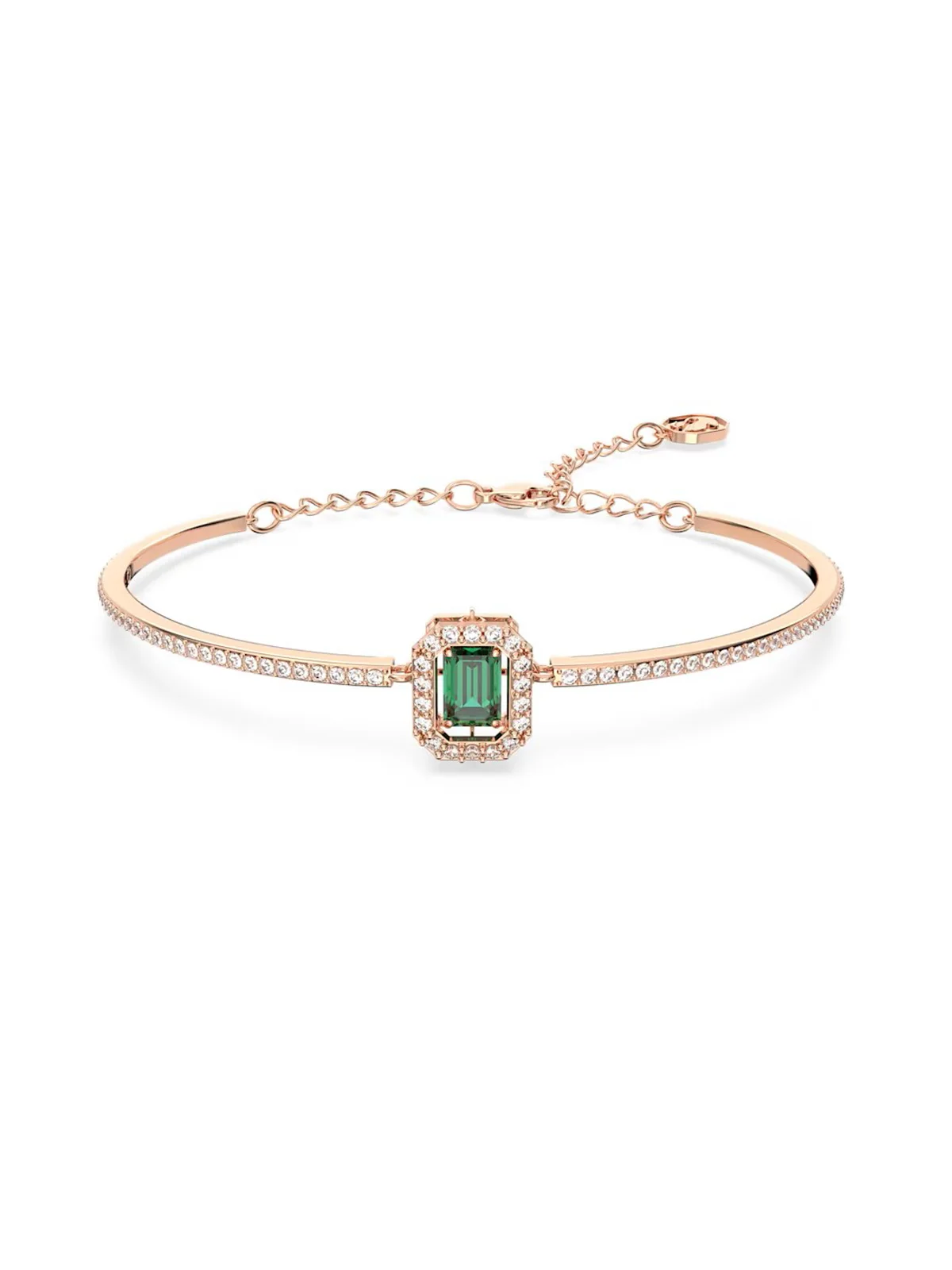 Vòng Tay Millenia Octagon Cut, Pavé, Green, Rose Gold-Tone Plated
