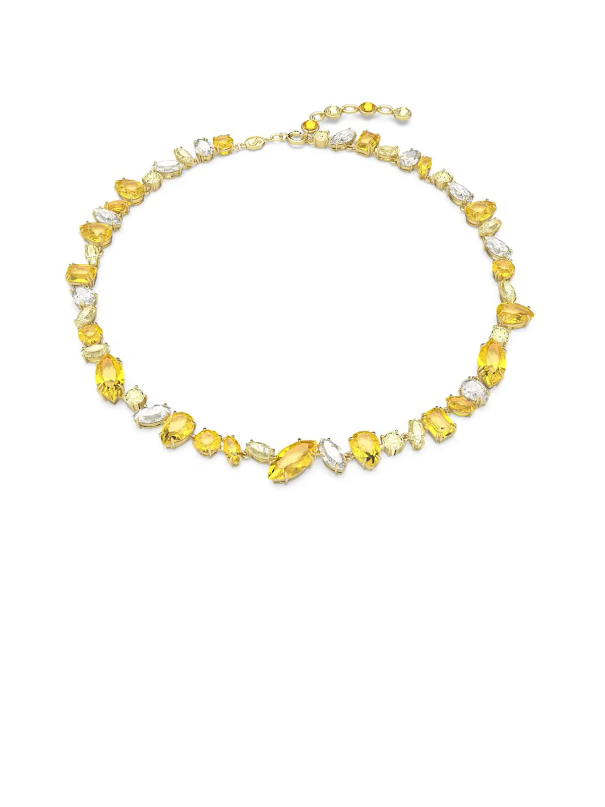 SWAROVSKI Vòng Cổ Gema Mixed Cuts, Yellow, Gold-Tone Plated