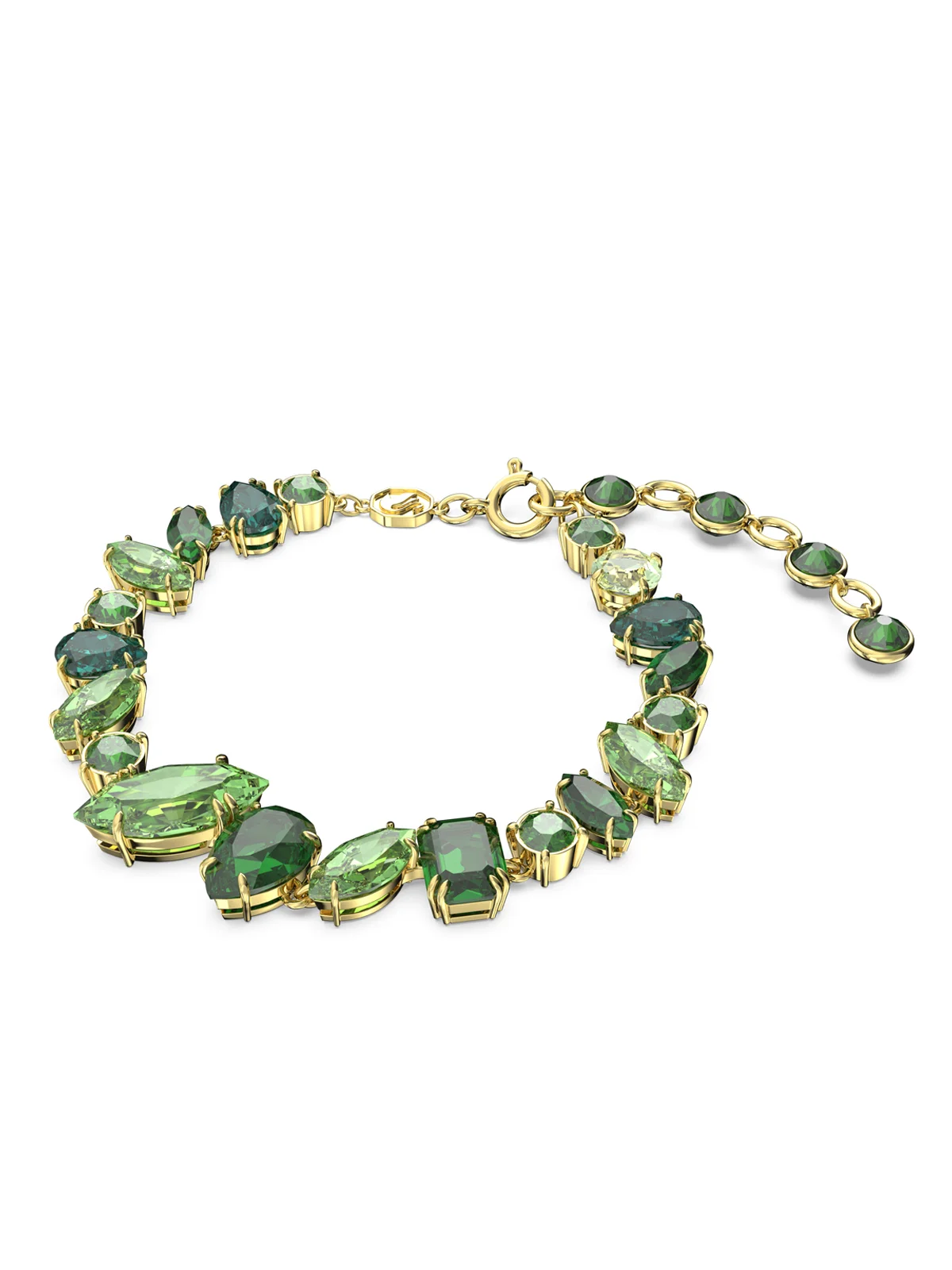 SWAROVSKI Vòng Tay Gema , Mixed Cuts, Green, Gold-Tone Plated