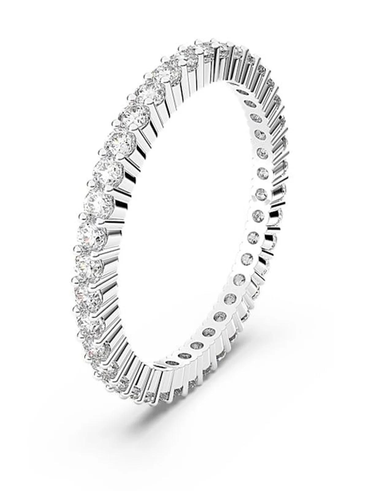 SWAROVSKI Nhẫn Vittore, Round Cut, White, Rhodium Plated