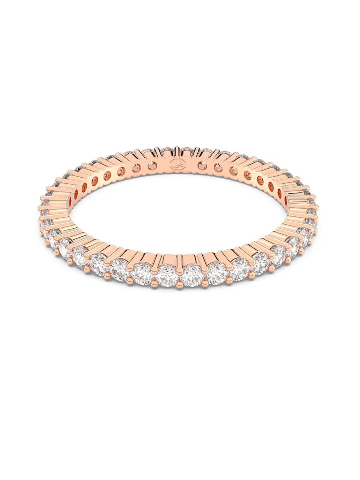 SWAROVSKI Nhẫn Vittore, Round Cut, White, Rose Gold-Tone Plated