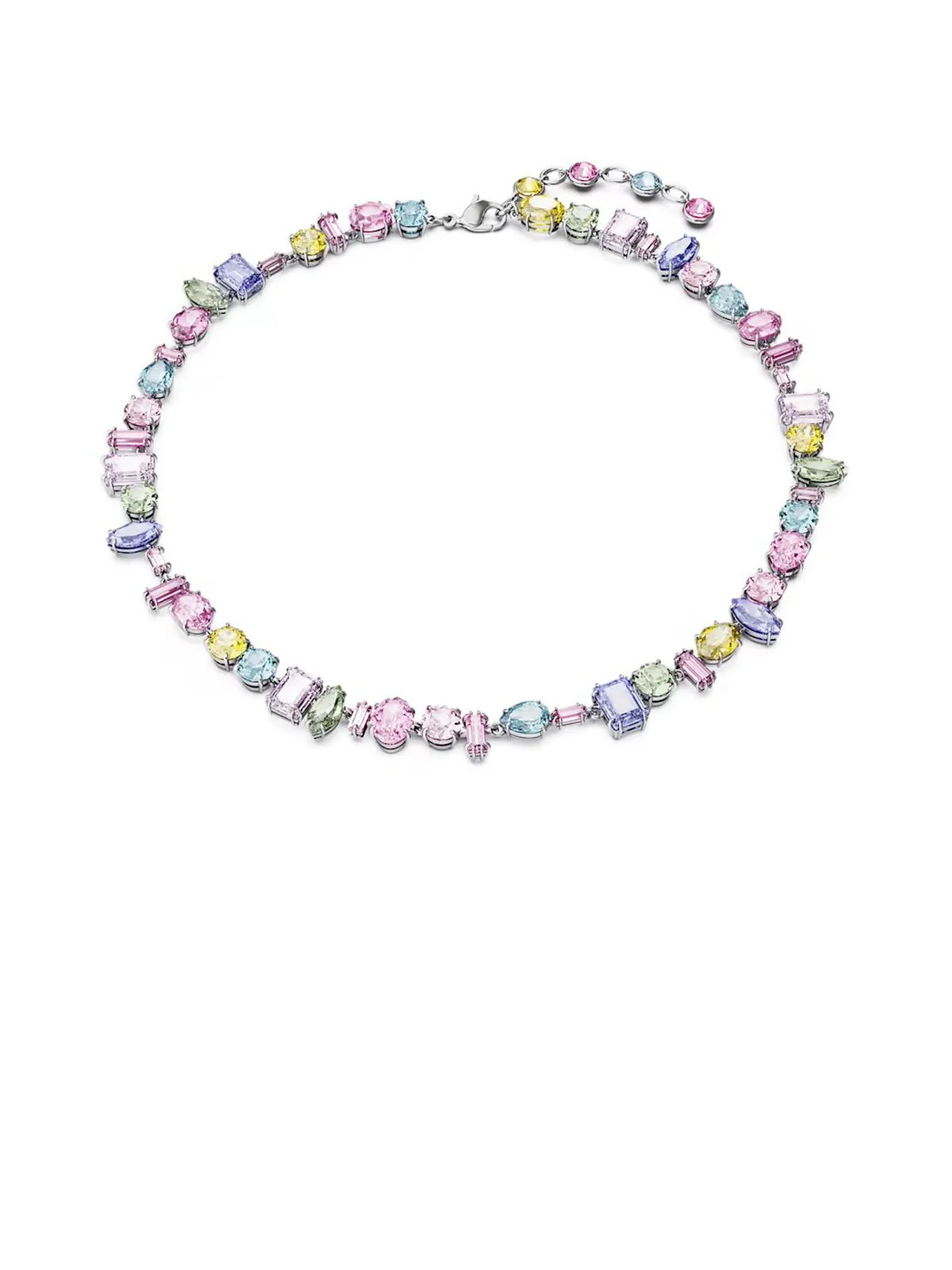 SWAROVSKI Vòng Cổ Gema, Mixed Cuts, Multicolored, Rhodium Plated