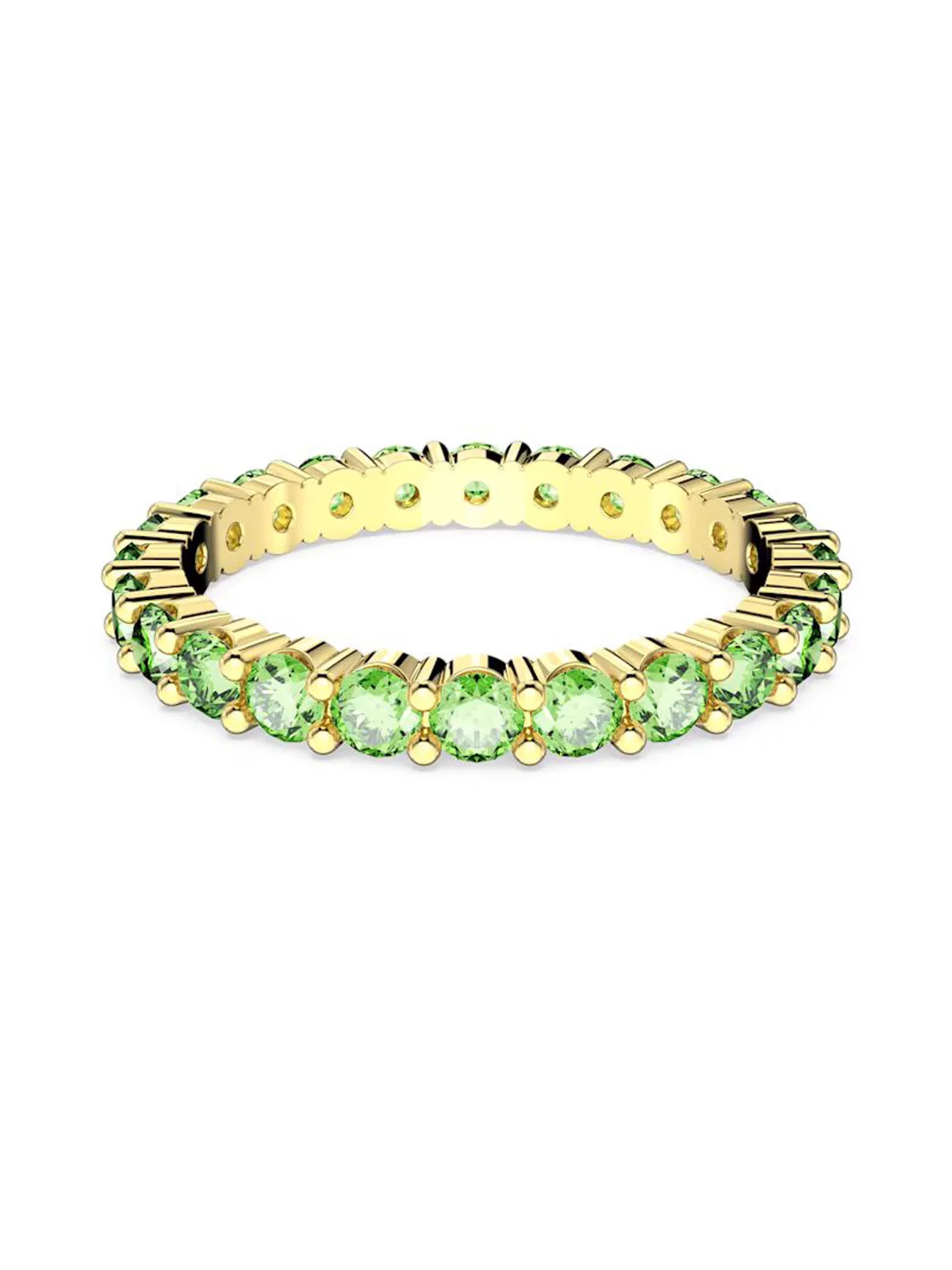 SWAROVSKI Nhẫn Matrix, Round Cut, Green, Gold-Tone Plated