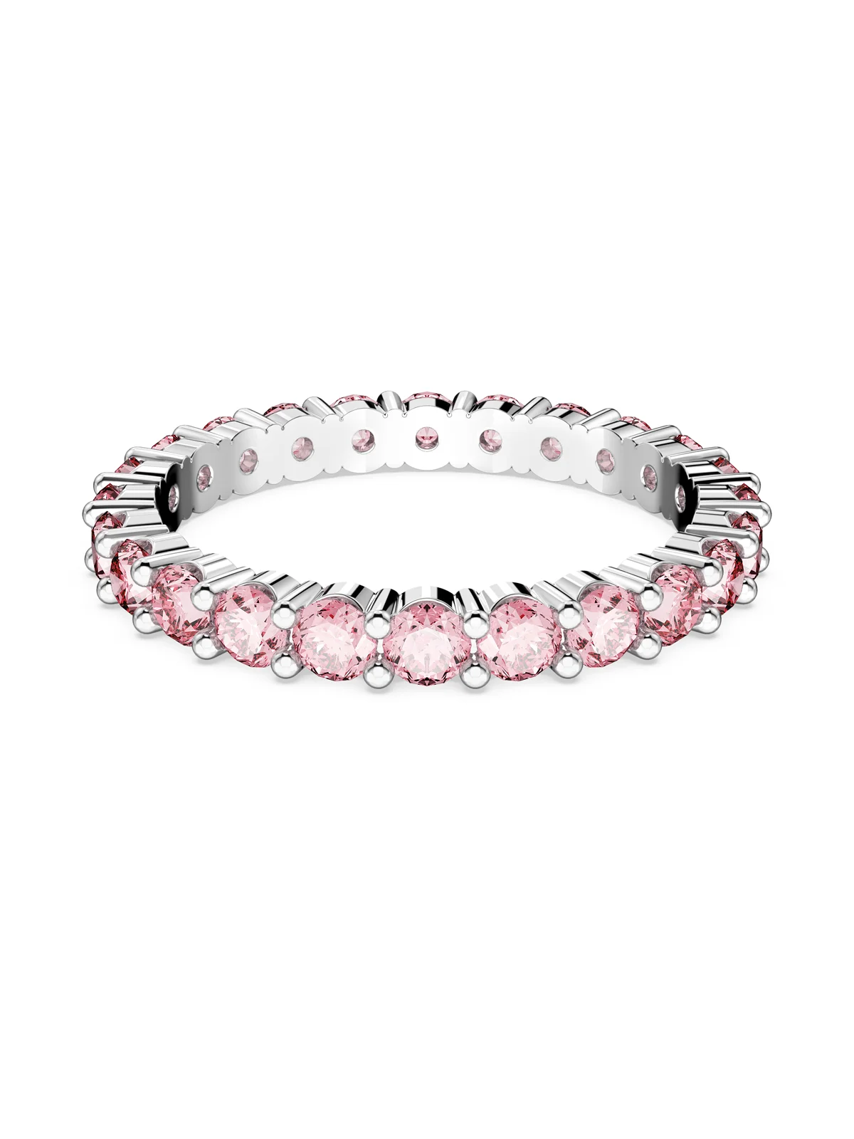 SWAROVSKI Nhẫn Matrix, Round Cut, Pink, Rhodium Plated