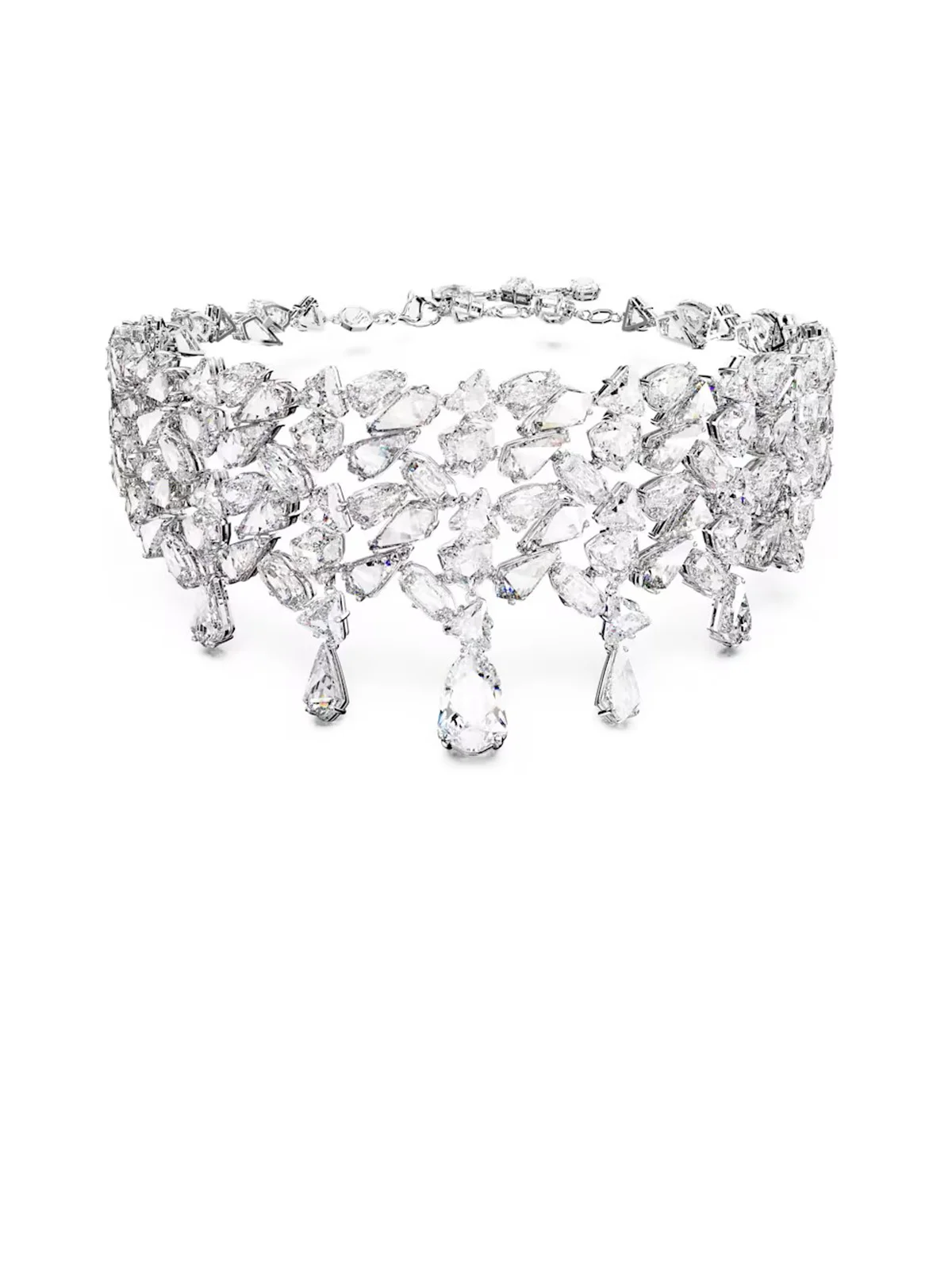 SWAROVSKI Vòng Cổ Mesmera Choker, Mixed Cuts, White, Rhodium Plated