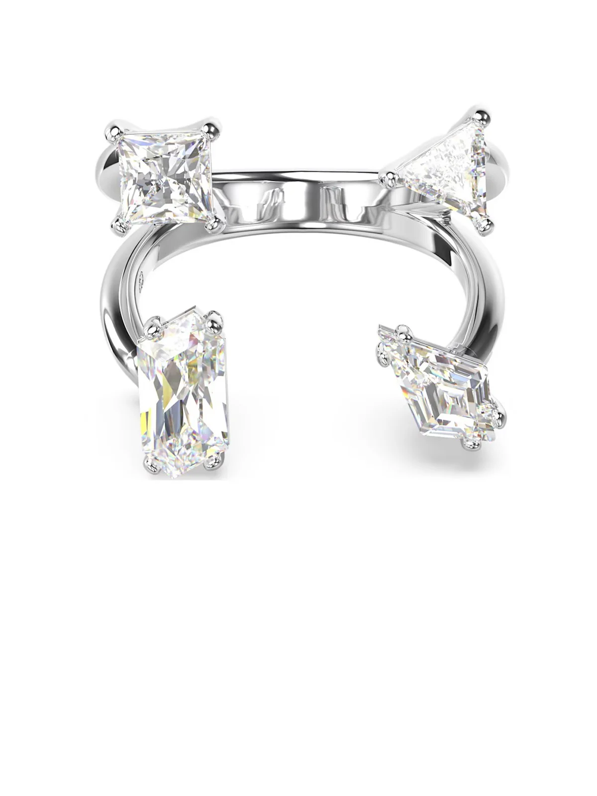 SWAROVSKI Nhẫn Mesmera Open, Mixed Cuts, White, Silver-Tone Finish