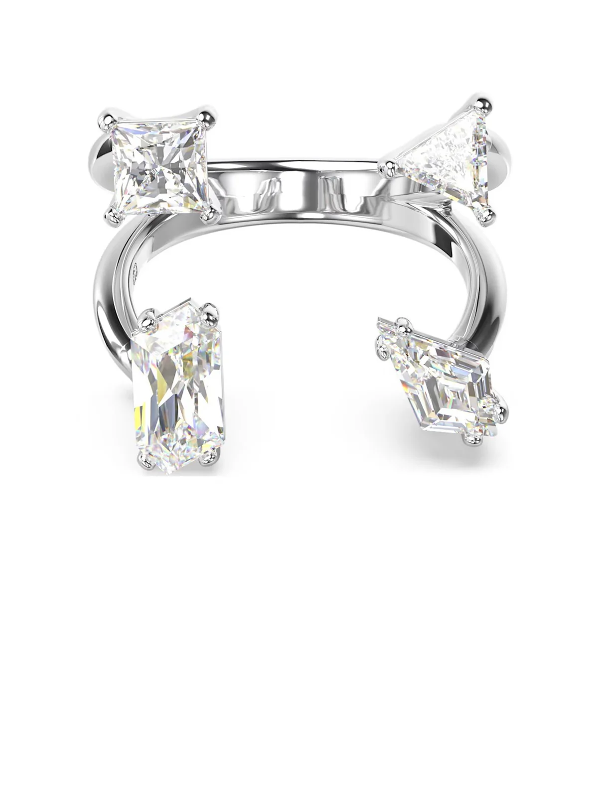 SWAROVSKI Nhẫn Mesmera Open, Mixed Cuts, White, Silver-Tone Finish