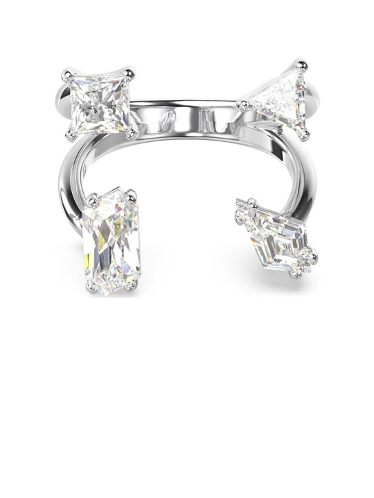 SWAROVSKI Nhẫn Mesmera Open, Mixed Cuts, White, Silver-Tone Finish