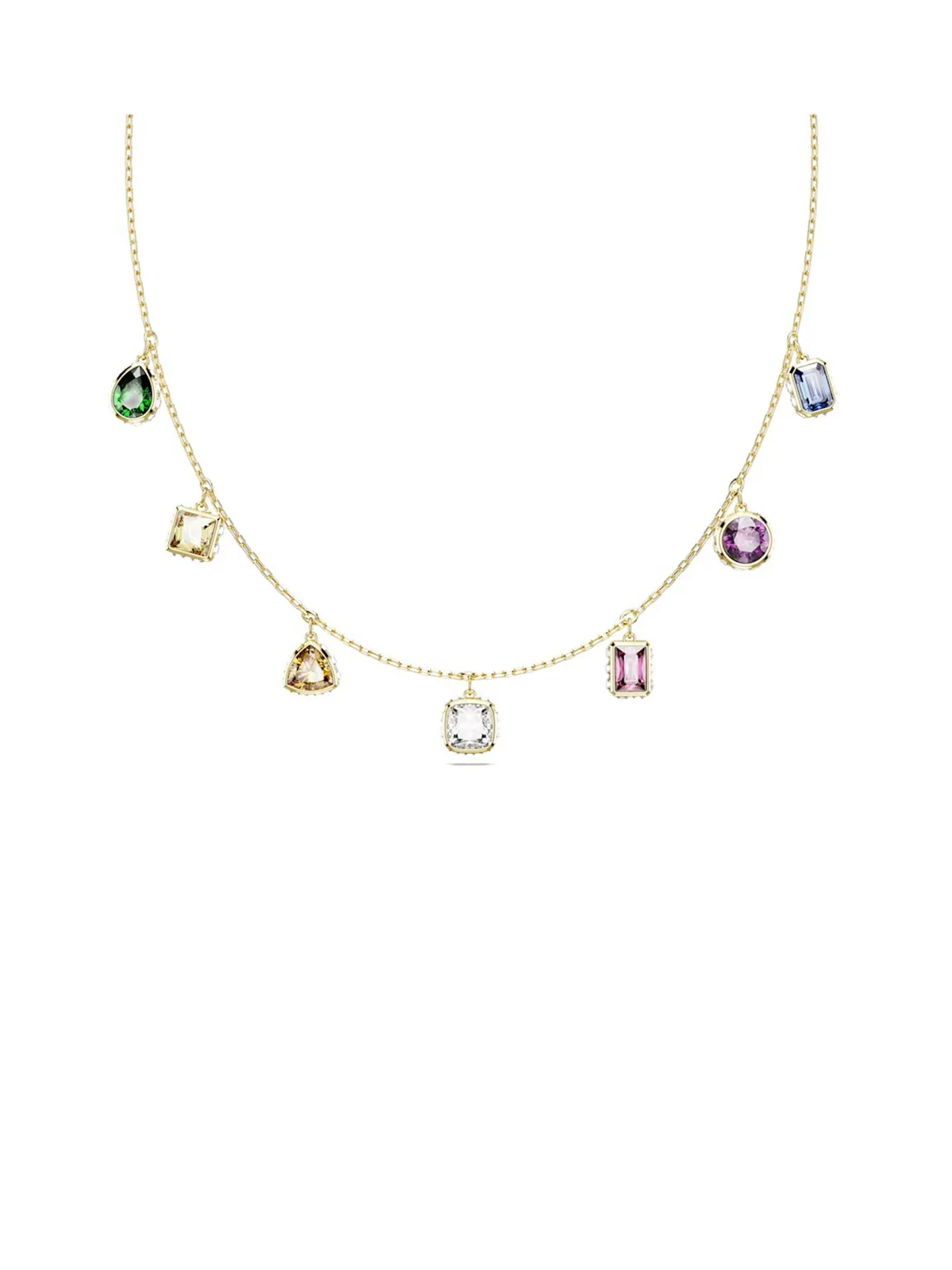 SWAROVSKI Vòng Cổ Stilla, Mixed Cuts, Multicolored, Gold-Tone Plated