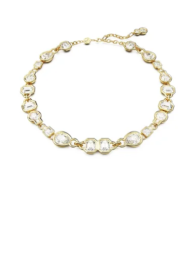SWAROVSKI Vòng Cổ Dextera, Mixed Cuts, White, Gold-Tone Plated