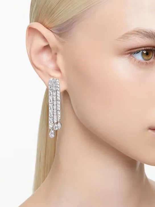 SWAROVSKI Bông Tai Hyperbola: Pe Ld Whi/Rhs