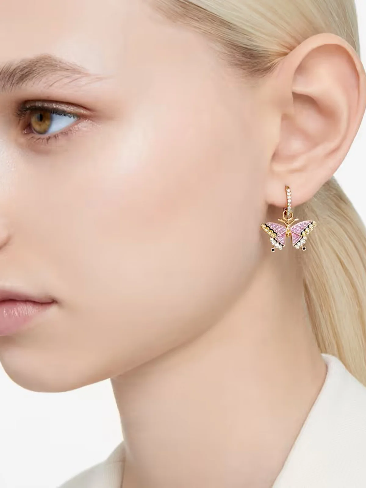 SWAROVSKI Bông Tai Idyllia:Pe Hoop Pink Mul/Gos