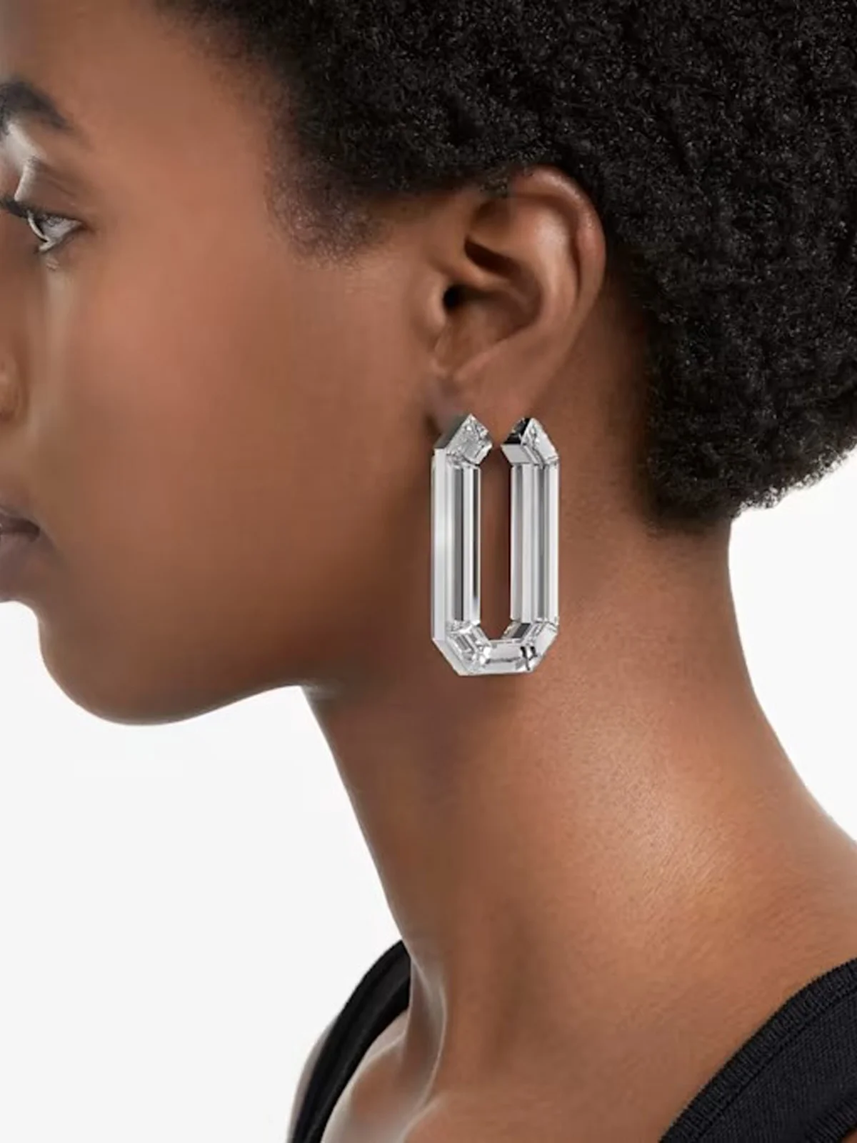 SWAROVSKI Bông Tai Lucent: Pe Hoop Whi/Rhs