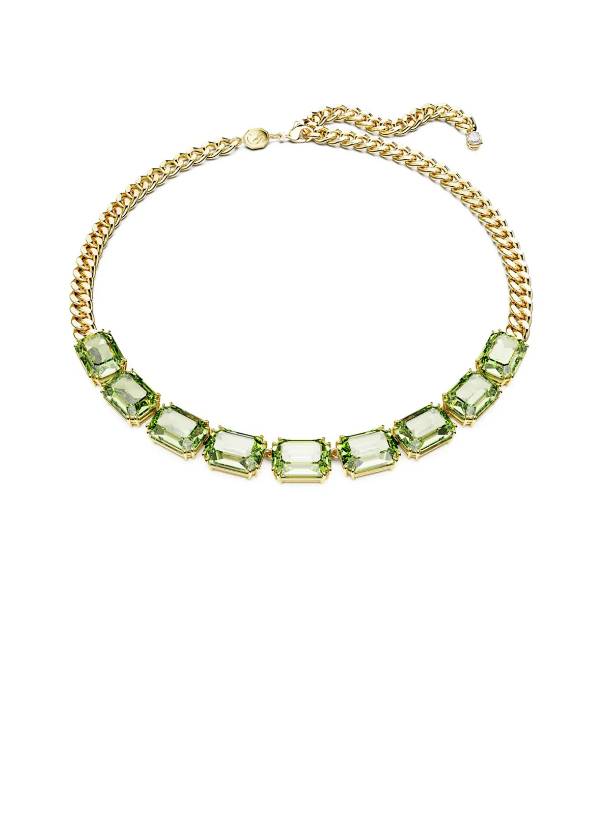 SWAROVSKI Vòng Cổ Millenia, Octagon Cut, Green, Gold-Tone Plated