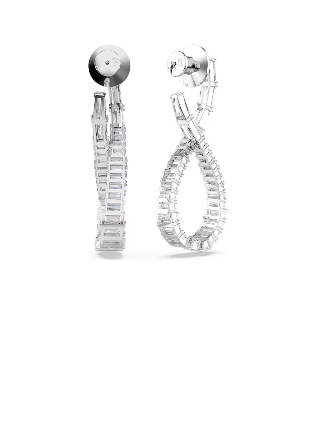 SWAROVSKI Bông Tai Hyperbola: Pe L Twist White/Rhs