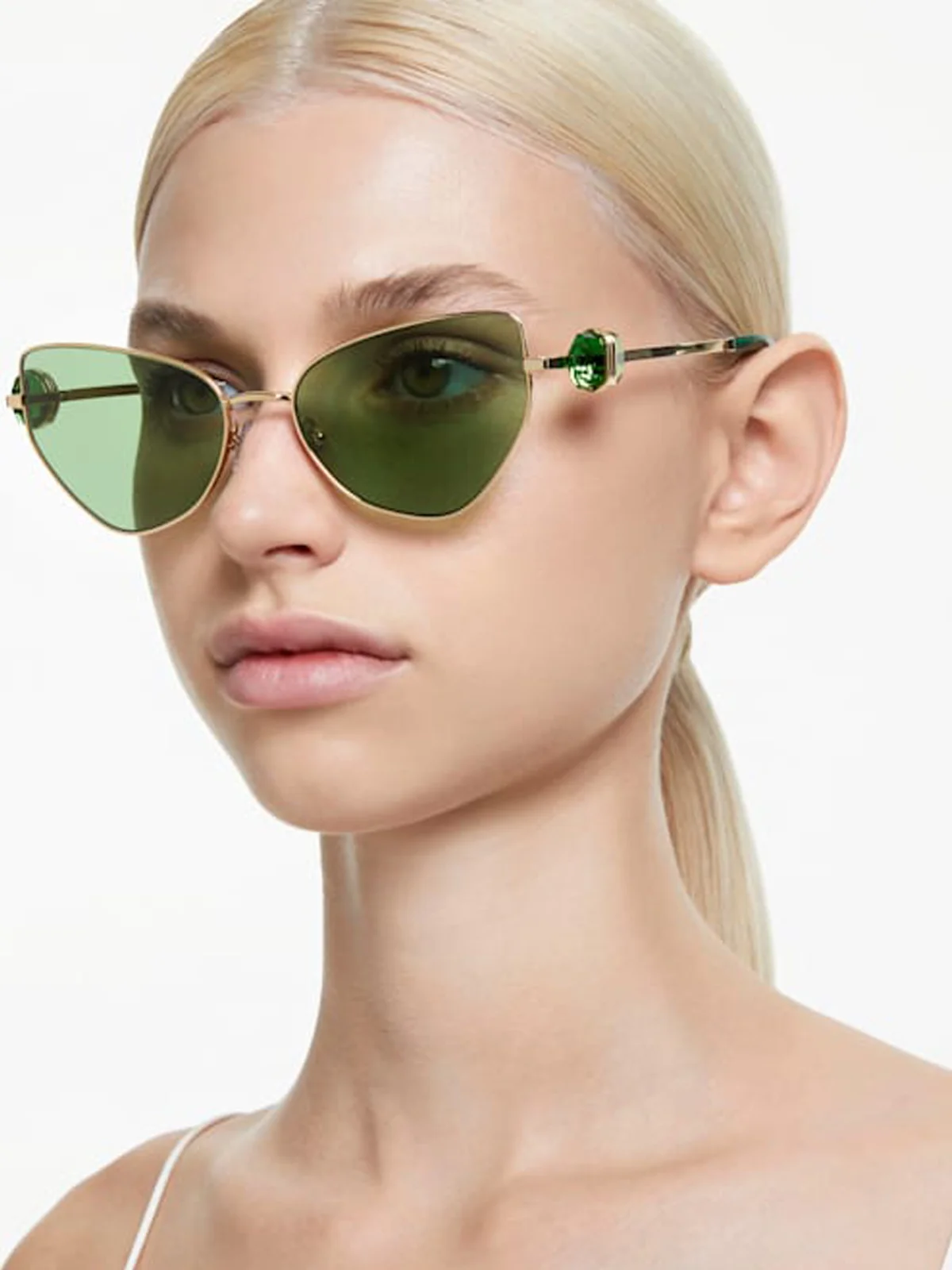 SWAROVSKI Mắt Kính Lucent:Eyewear Met Cat Green